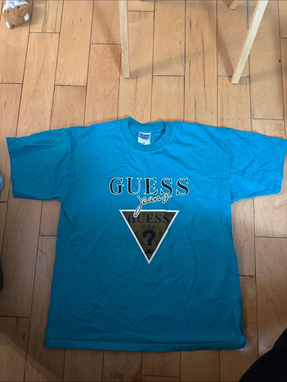 GUESS Teal Short Sleeve Logo Tee